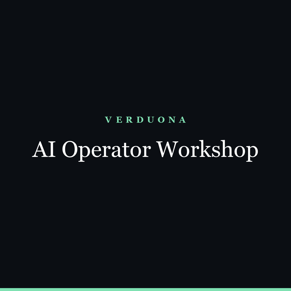 AI Operator Workshop