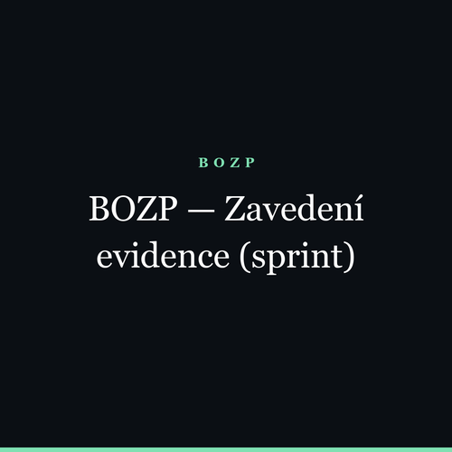 BOZP — Records Setup Sprint
