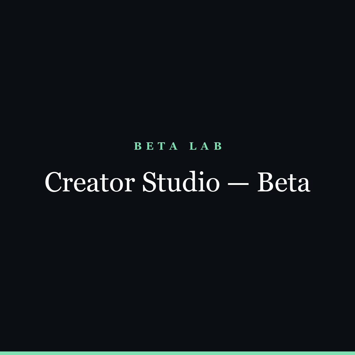Creator Studio — Beta